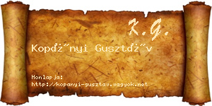 Kopányi Gusztáv névjegykártya