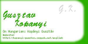 gusztav kopanyi business card