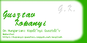 gusztav kopanyi business card